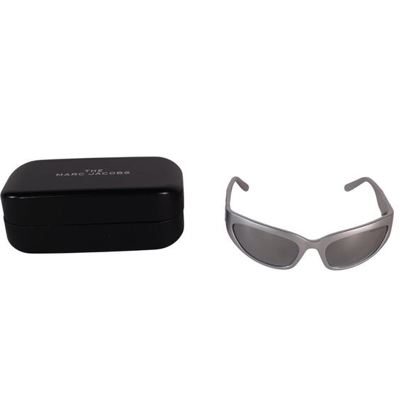 Marc Jacobs Narrow Wraparound Sunglasses - Silver / Silver Mirrored - Picture 11 of 11